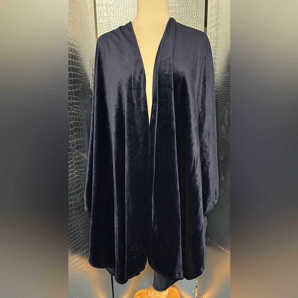 A Brod Vintage Navy Dark Blue Velvety Cape